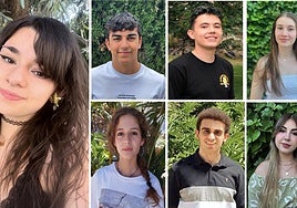 Los siete estudiantes galardonados con los Premios Extraordinarios de Bachillerato.