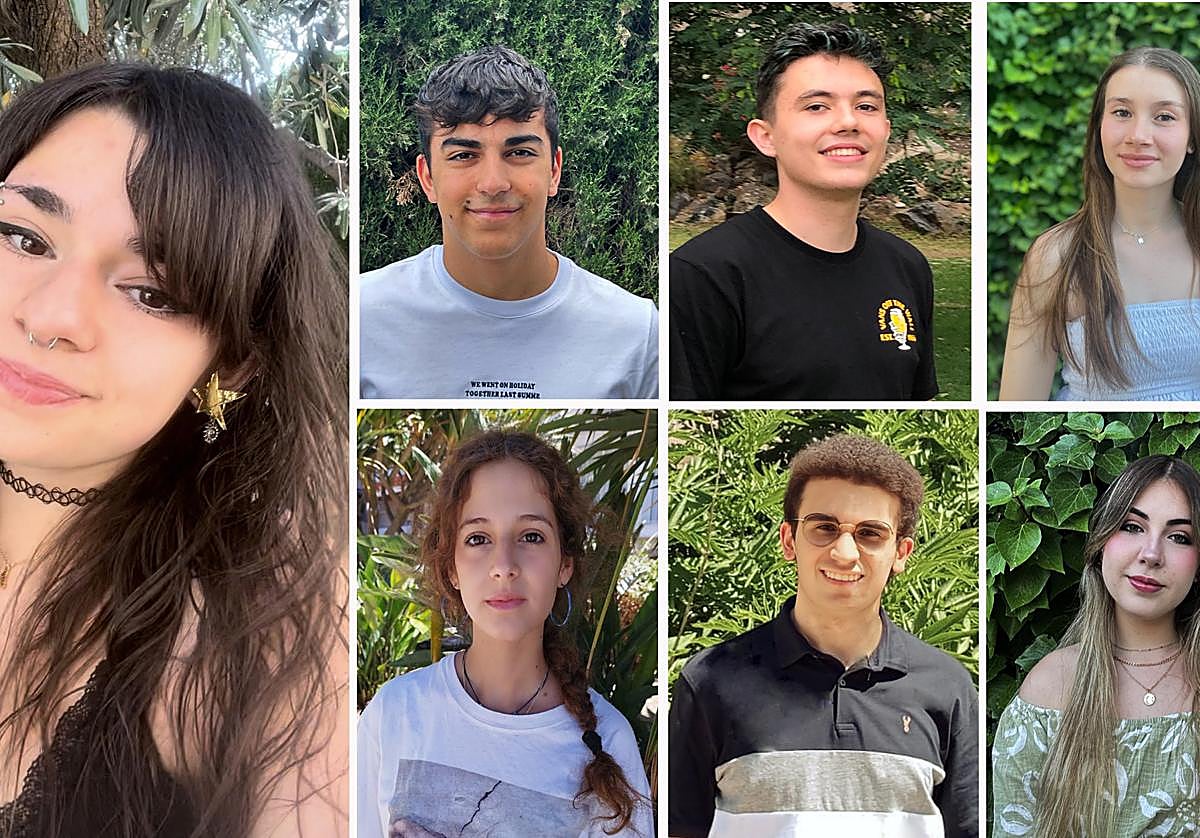 Los siete estudiantes galardonados con los Premios Extraordinarios de Bachillerato.