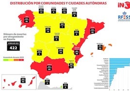 El mapa de España muestra el número de decesos por ahogamiento con los que cerró el año 2023.