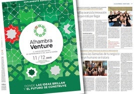 Portada del suplemento especial, sobre otro ejemplar abierto con los contenidos de las startups finalistas.