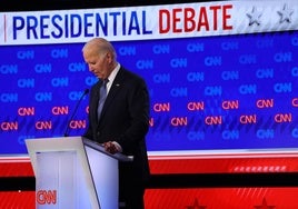 El presidente de Estados Unidos, Joe Biden, durante el debate que alarmó sobre su estado de salud.