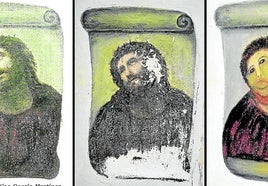 Evolución del fresco del Santuario de la Misericordia.