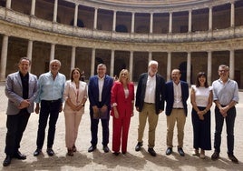 Representantes institucionales, del Círculo de Mecenazgo y de las instituciones del Consejo Rector, ayer en el Carlos V.