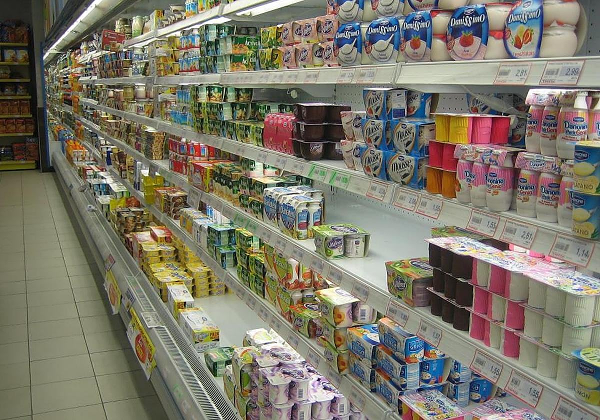 Cámara frigorífica, supermercado.