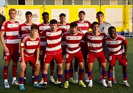 El equipo titular del Recreativo en el amistoso anterior ante el Huétor Tájar.