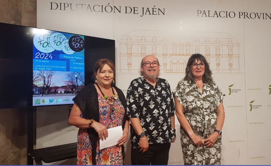 Pilar Parra, Jesús Barroso y Juana Cazorla durante la presentación del Festival.