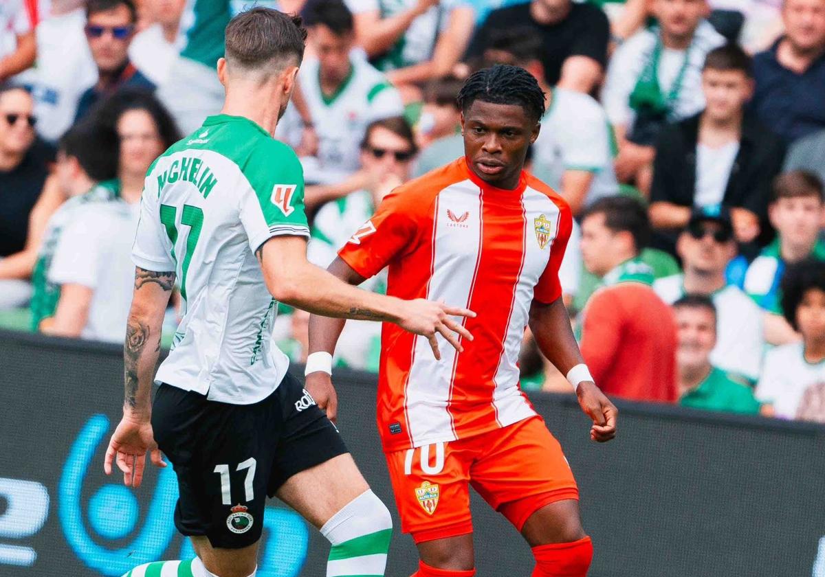 Ramazani, durante el partido contra el Racing de Santander.