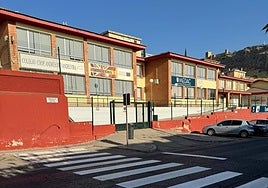 Paso de peatones pintado a las puertas de un colegio de la capital.
