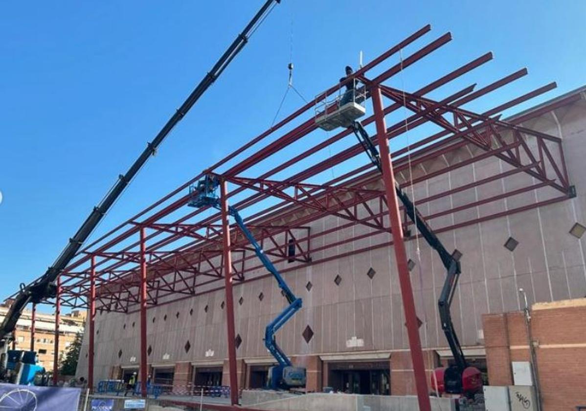 Obras del Palacio de Deportes.