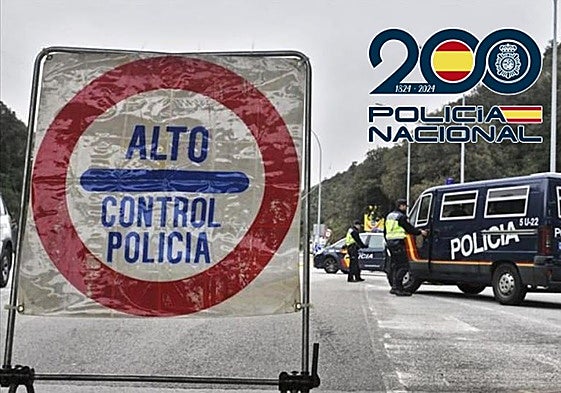 Controles policiales en imagen de archivo.
