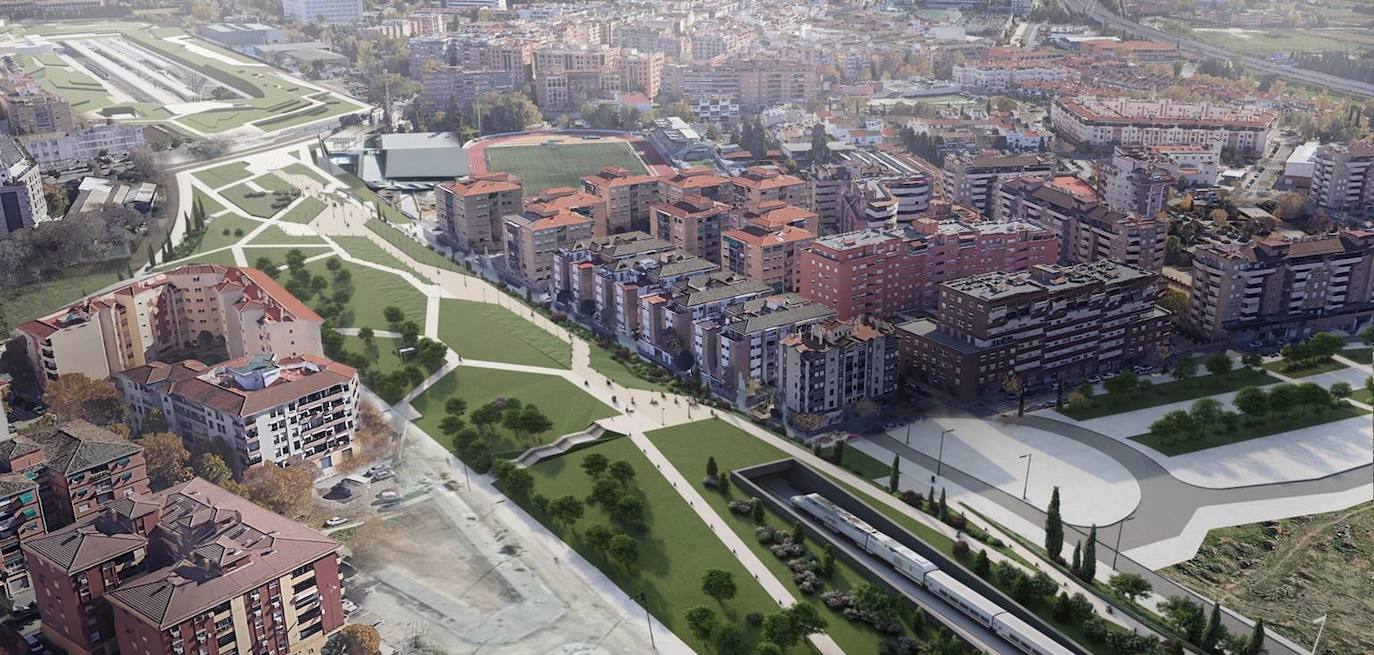 Vista aérea de Rosaleda.