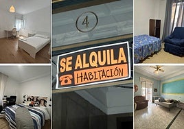 Cartel de 'se alquila' en Granada junto a los pisos visitados.