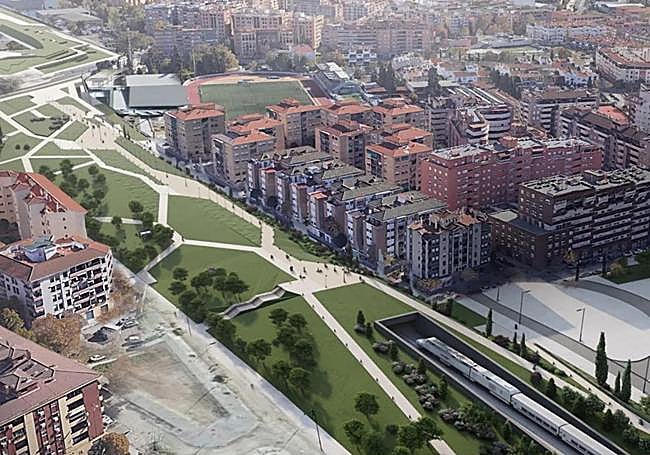 Rrecración del espacio propuesto por Fomento en Rosaleda