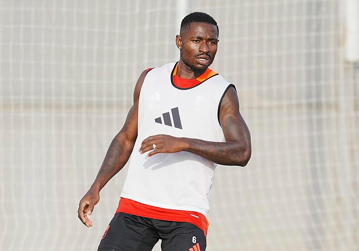 Martin Hongla, en el entreno de este pasado lunes.