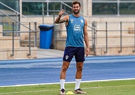 Baptistao durante el último entrenamiento del Almería