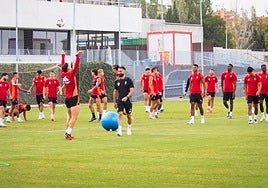 Entrenamiento del Granada en la Ciudad Deportiva del club.