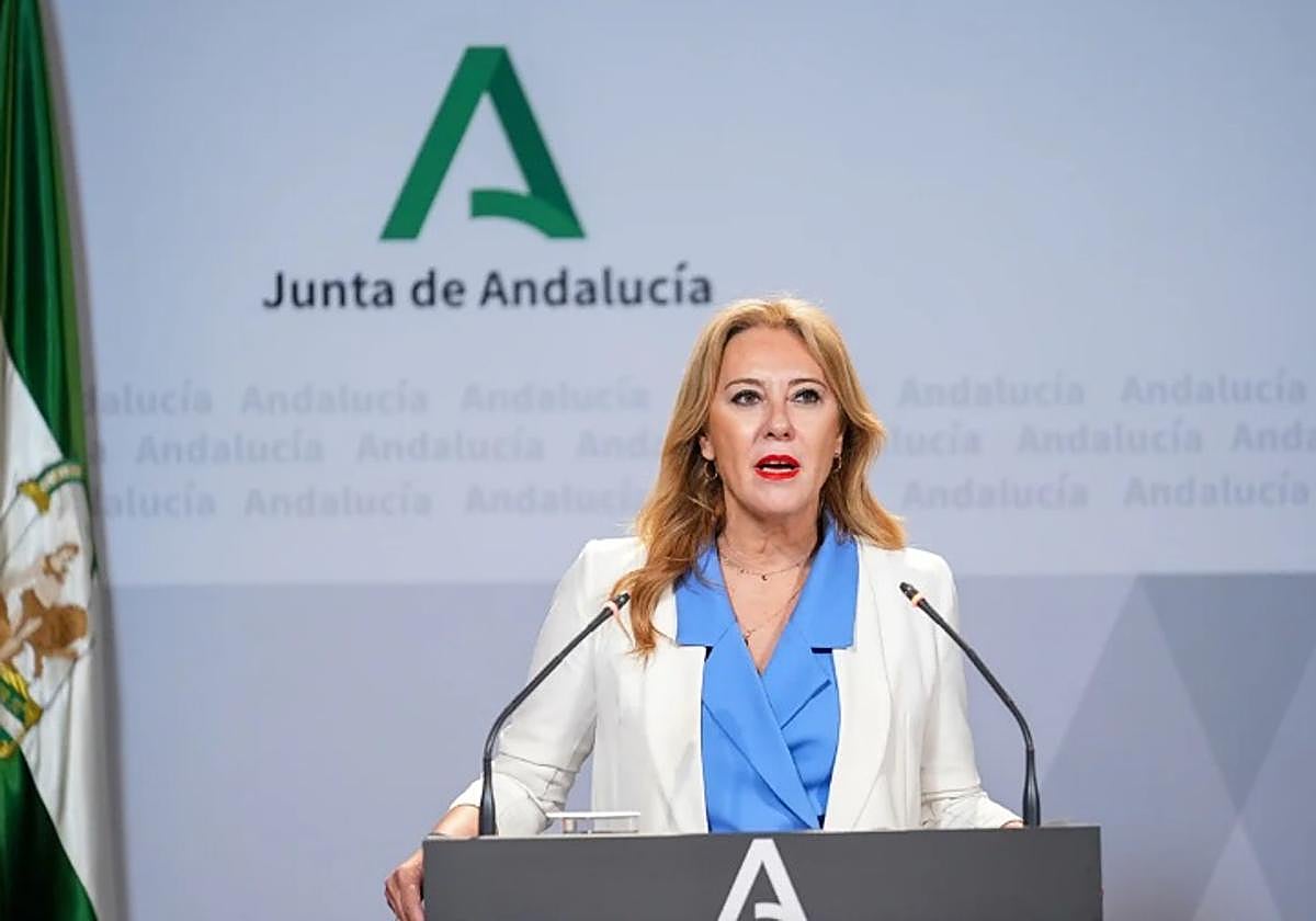 Carolina España, este lunes tras el Consejo de Gobierno.