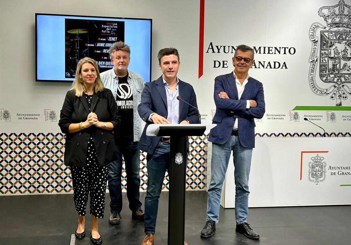 Macarena Castro, Pepe Rodríguez, Jorge Saavedra y Juan Ramón Ferreira, en la presentación del ciclo. .