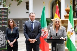 Marifrán Carazo en su comparecencia posterior a la reunión.