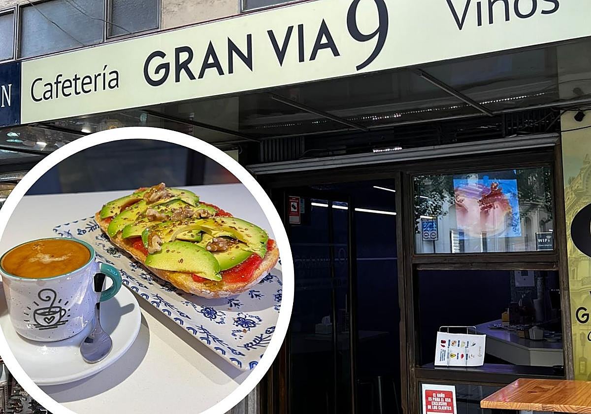Exterior de la cafetería ubicada en la Gran Vía.