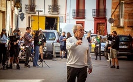 Tito Valverde, durante el rodaje de 'Camino de la suerte', película que presentará Amada Santos en Alcalá la Real.