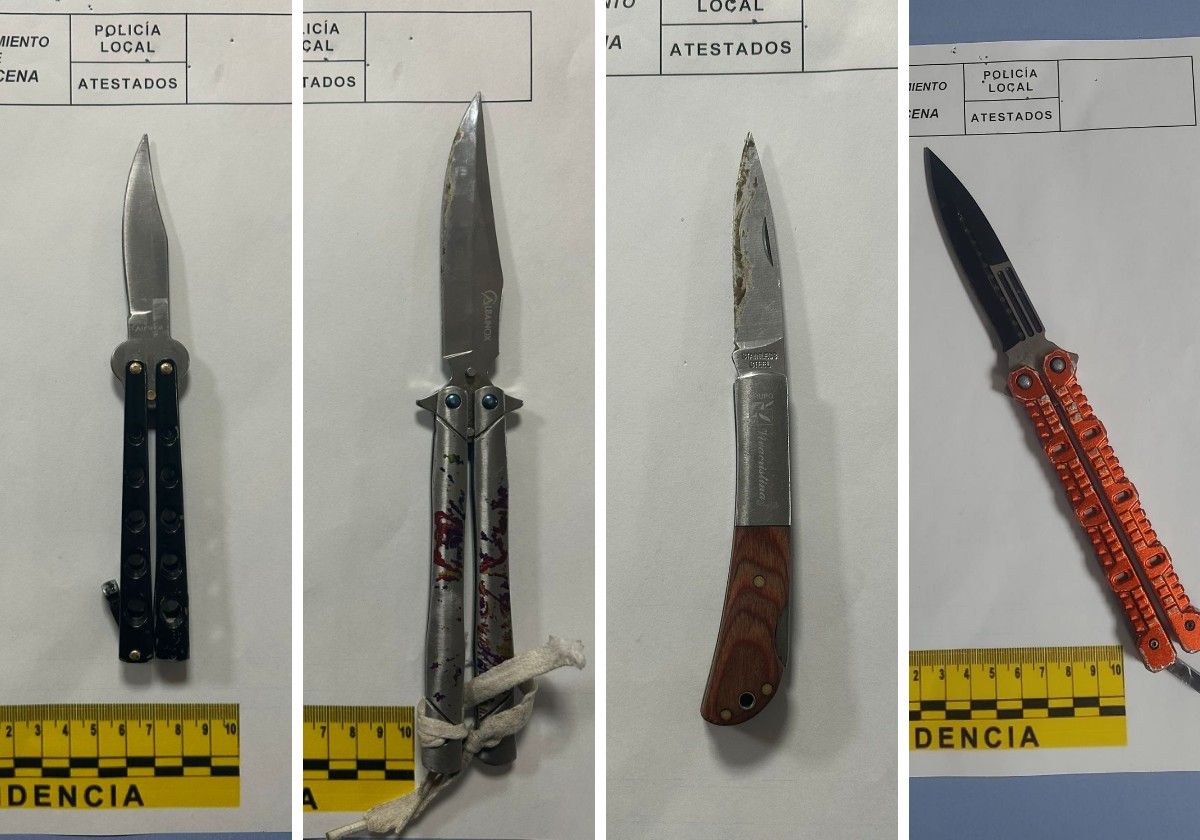 Intervienen cuatro navajas en un mes al grupo de amigos del agresor de dos policías en Maracena
