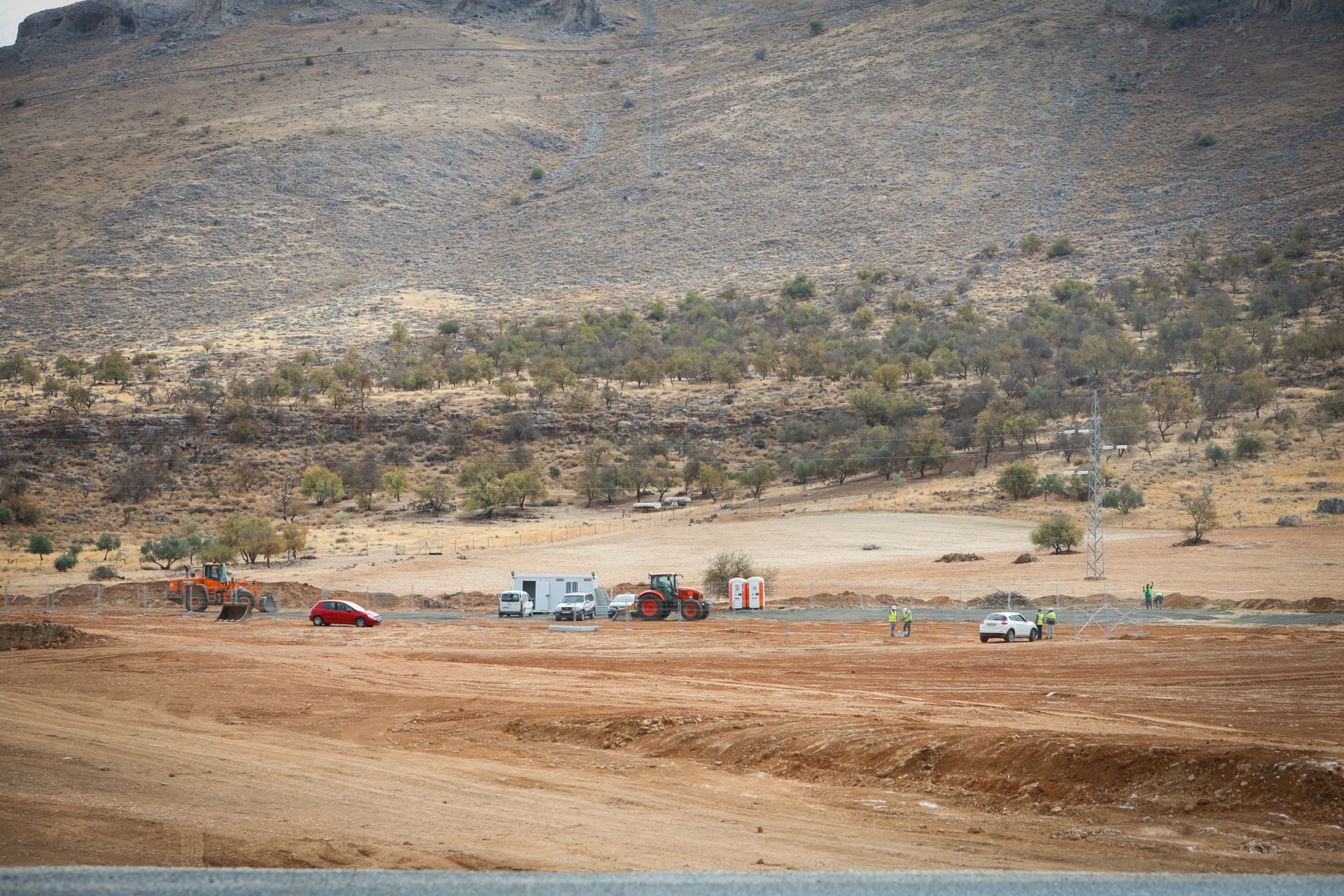 Obras en la variante de Loja.