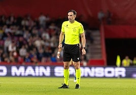 El árbitro González Esteban en Los Cármenes.