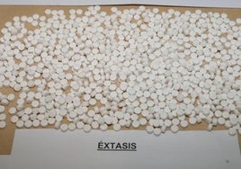 Imagen de archivo de pastillas de éxtasis incautadas.