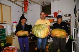 José Vicente Ruiz Laraq y sus calabazas.