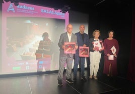 Manuel Fernández, José María Cano, Carmen Espín y Carmen Gámez, en la presentación.