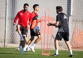 Insua, en el entrenamiento.