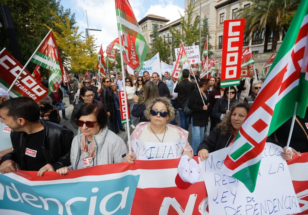 Comisiones Obreras fue el convocante de la protesta en Granada y el resto de capitales andaluzas.