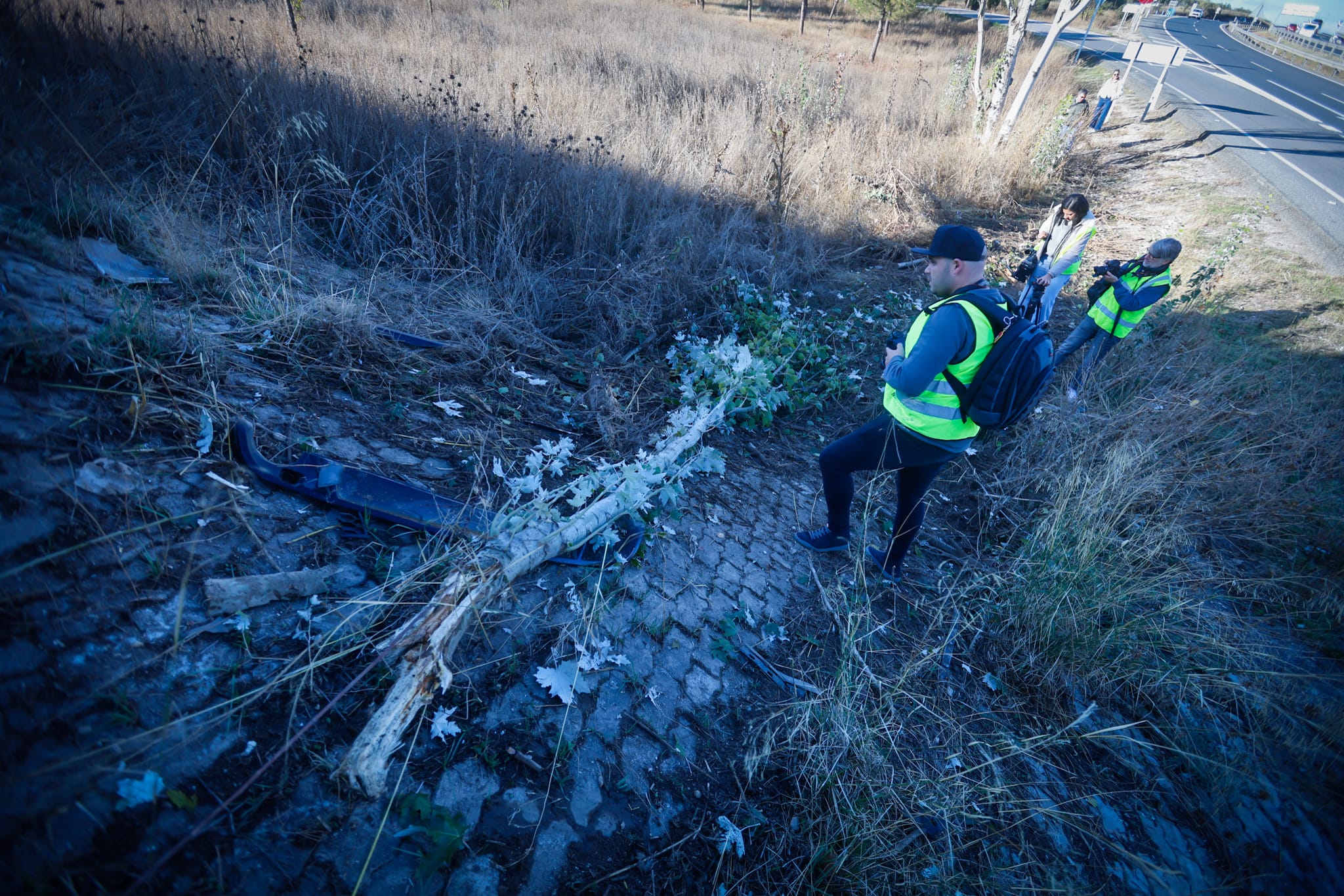 El lugar del accidente mortal de la A-92 en Moraleda de Zafayona