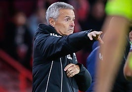 Fran Escribá, durante el partido ante el Levante.