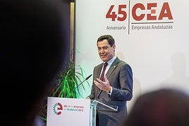 Este lunes, en su intervención en el acto del Día de la Empresa celebrado por la Confederación de Empresarios de Andalucía (CEA), Moreno realizó este anuncio.