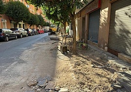 Intervención en la calle Martínez Montañés.