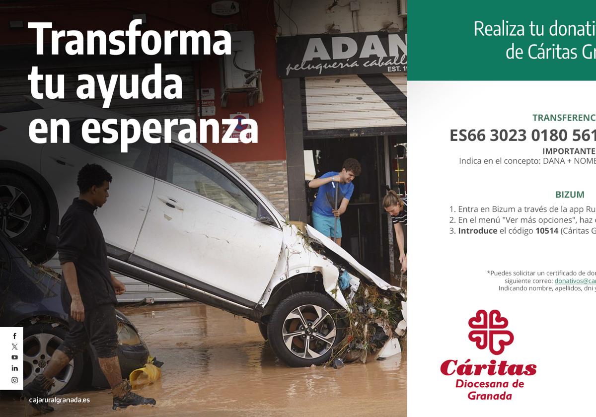 Caja Rural Granada lanza una campaña de ayuda para las personas afectadas por la Dana