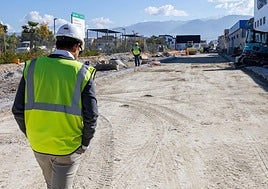 Obras de la ampliación sur del metro de Granada.