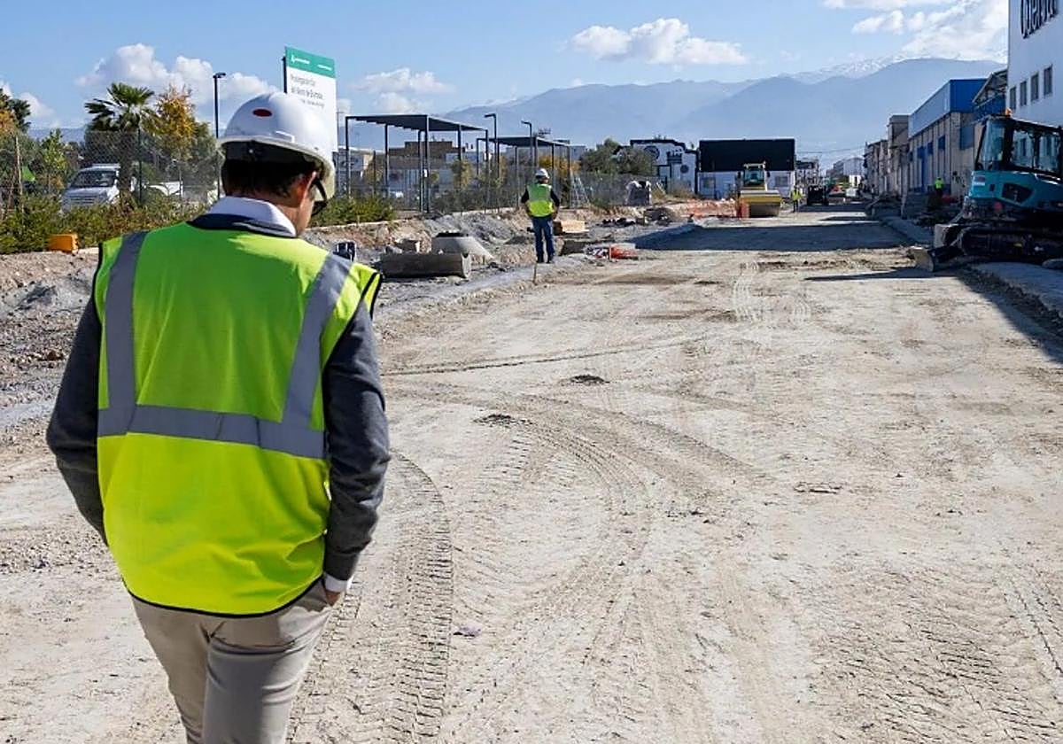 Obras de la ampliación sur del metro de Granada.