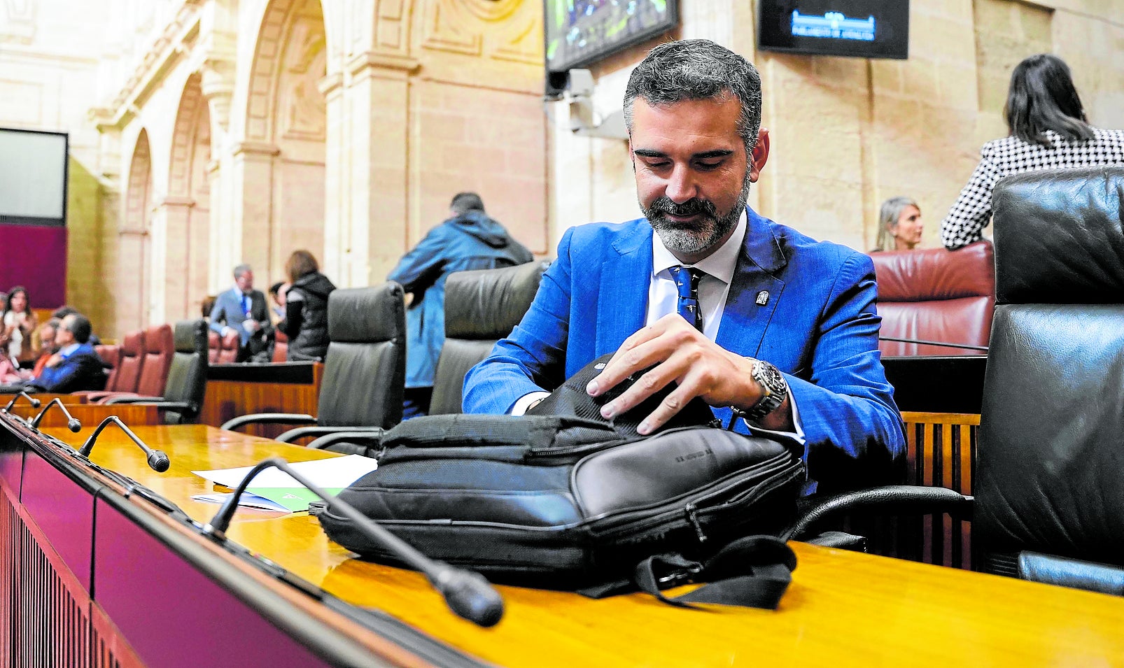 Fernández-Pacheco, poco antes de iniciarse el pleno.
