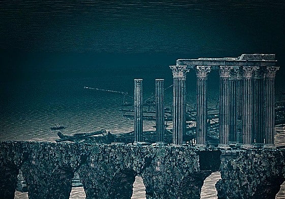 Fotografía de como quedaría el parque n el fondo del mar.