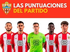 Las puntuaciones del Almería 2 - 1 Deportivo de La Coruña