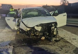 Accidente del pasado febrero en la autovía A-4, cerca de Andújar.