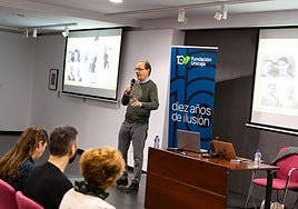 Utrera, durante una sesión del taller.