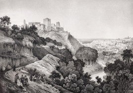 Dibujo de Girault de Prangey de 1832 del Camino del Avellano.