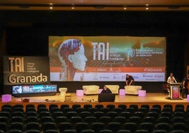 Salón de actos del Palacio de Congresos con todos los preparativos para TAI Granada.