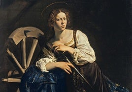 Óleo de Santa Catalina, pintado por Caravaggio.