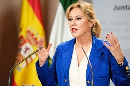 Carolina España, este martes tras el Consejo de Gobierno.