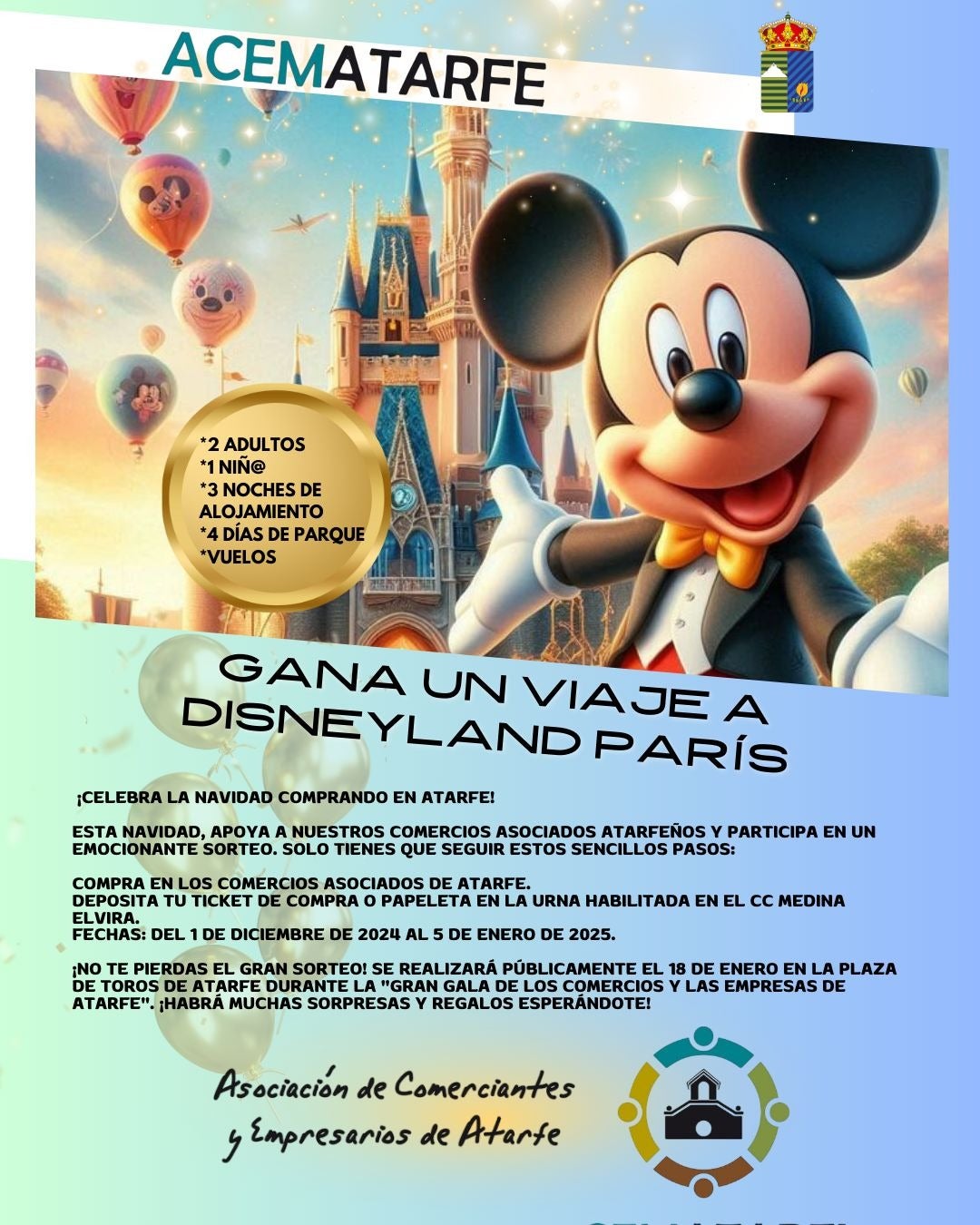El pueblo del Cinturón de Granada que regala tres viajes a Disneyland Paris esta Navidad